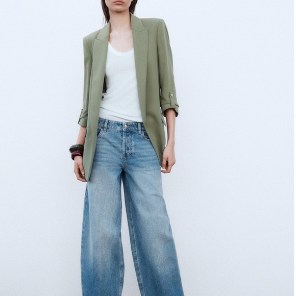 BLAZER WITH ROLLED-UP SLEEVES - Picture 1 of 6